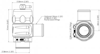 Turbosmart BLOW OFF Plumb Back 38MM UNI