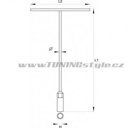 Klíč nástrčný 10 mm typ "T"