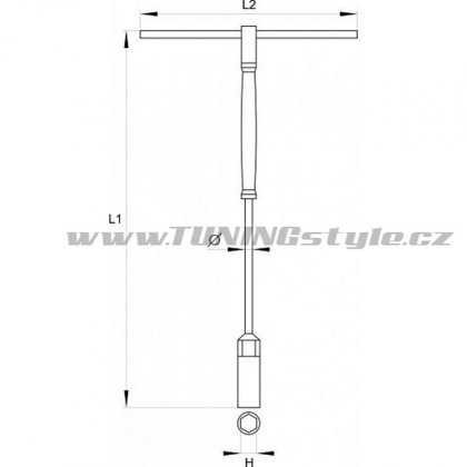 Klíč nástrčný 13 mm s rukojetí typ "T"