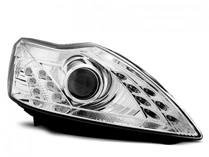 Přední světla s LED světly Ford Focus 08-11 chrom