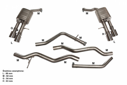 Aktywny układ wydechowy CatBack - Audi A8 L4 V6 3.0T 14+