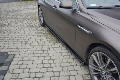 Prahové lišty BMW 6 Gran Coupé  12-14 černý lesklý plast