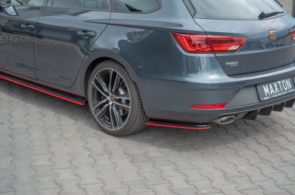 Splittery zadní boční V.2 Seat Leon Mk3 Cupra ST Facelift černý lesklý plast