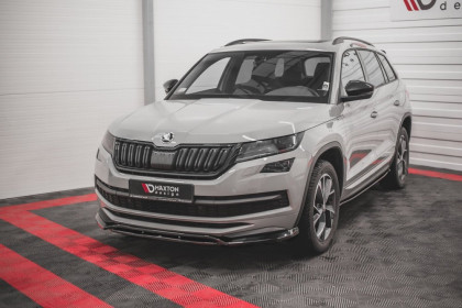 Spojler pod přední nárazník lipa Škoda Kodiaq Mk1 Sportline 2016 - černý lesklý plast