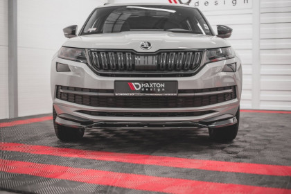 Spojler pod přední nárazník lipa Škoda Kodiaq Mk1 Sportline 2016 - černý lesklý plast