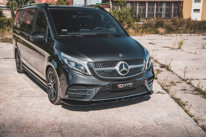 Spojler pod nárazník lipa V.2 Mercedes-Benz V-Class AMG-Line W447 Facelift černý lesklý plast