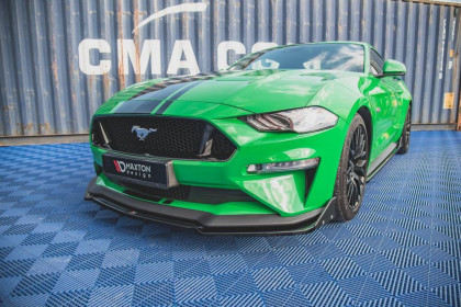 Spojler pod nárazník lipa + Flaps V.2 Ford Mustang GT Mk6 Facelift černý lesklý plast