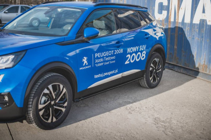 Prahové lišty Peugeot 2008 Mk2 černý lesklý plast