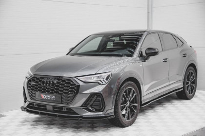 Spojler pod nárazník lipa V.1 Audi Q3 Sportback S-Line černý lesklý plast