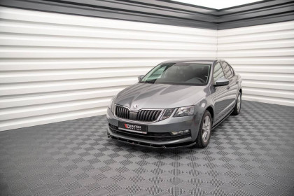 Spojler pod nárazník lipa V.1 Škoda Octavia Mk3 Facelift černý lesklý plast