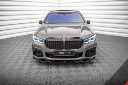 Spojler pod nárazník lipa V.2 BMW 7 G11 M-Pack Facelift černý lesklý plast