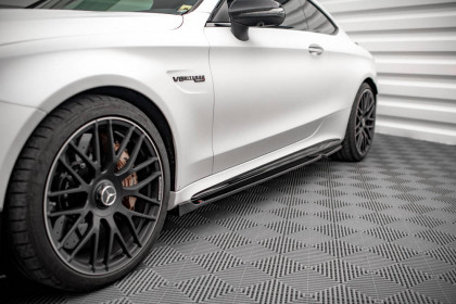 Prahové lišty V.2 Mercedes-AMG C 63AMG Coupe C205 Facelift černý lesklý plast