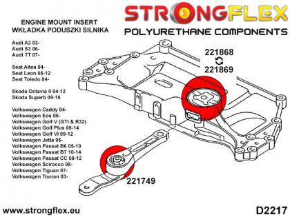 221868B: Wkładka dolnej poduszki silnika