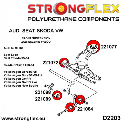 221088A: Tuleja stabilizatora przedniego SPORT