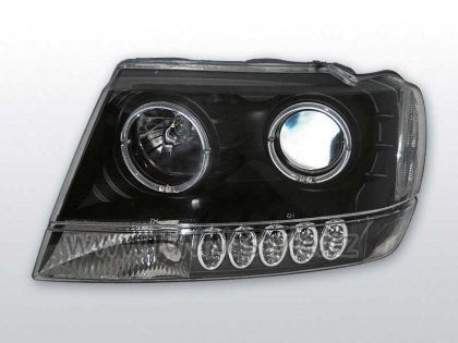 Přední světla angel eyes Chrysler Jeep Grand Cherokee 99-05 černá