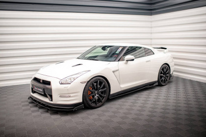 Prahové lišty + Flaps Nissan GTR R35 Facelift černý lesklý plast