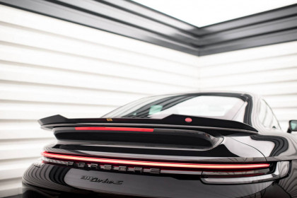 Prodloužení spoileru Porsche 911 Turbo S 992 černý lesklý plast