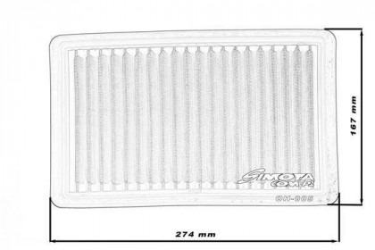 Sportovní vzduchový filtr SIMOTA OH005 274X167mm