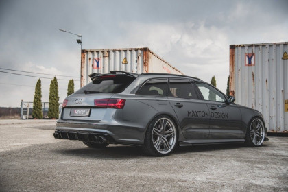 Prahové lišty Audi S6 / A6 S-Line C7 FL černý lesklý plast