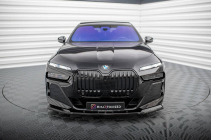 Spojler pod nárazník lipa V.1 BMW 7 M-Pack / M760e G70 černý lesklý plast