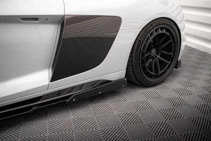 Prahové lišty V.2+flaps Audi R8 Mk2 Facelift černý lesklý plast