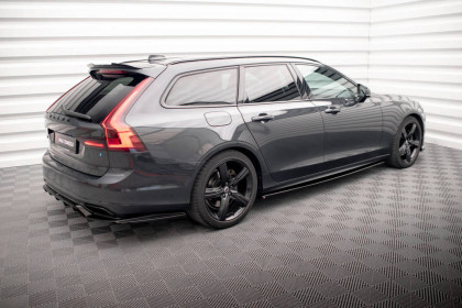 Prahové lišty Volvo V90 R-Design Mk2 černý lesklý plast