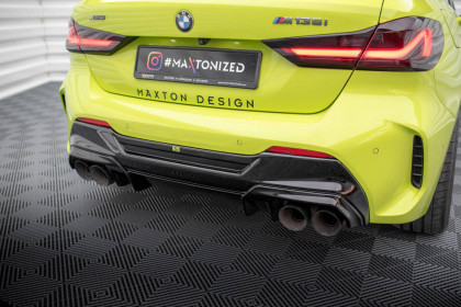 Zadní difuzor V.2 + Miltek sport exhaust BMW 1 F40 M-Pack/ M135i černý lesklý plast , černé koncovky