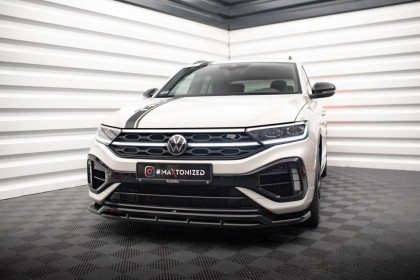 Spojler pod nárazník lipa V.1 Volkswagen T-Roc R Mk1 černý lesklý plast