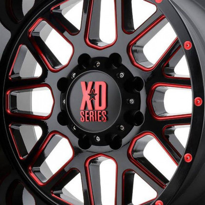 Alloy wheel XD820 Grenade Satin Black Milled/Red Clear Coat XD Series