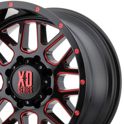 Alloy wheel XD820 Grenade Satin Black Milled/Red Clear Coat XD Series