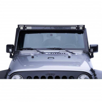 Front plate for two Cube LED 3x3" and 20" light bar for roof rack Go Rhino SRM100