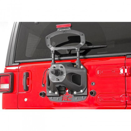 Spare tire relocation bracket vehicles without rear proximity sensors Rough Country