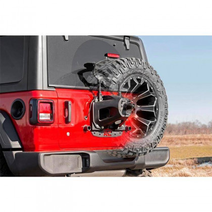 Spare tire relocation bracket vehicles without rear proximity sensors Rough Country