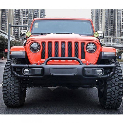 Front steel bumper with bull bar and winch plate OFD
