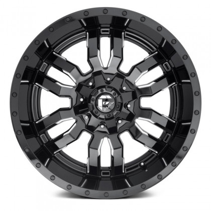 Alloy wheel D595 Sledge Gloss Black Milled Fuel