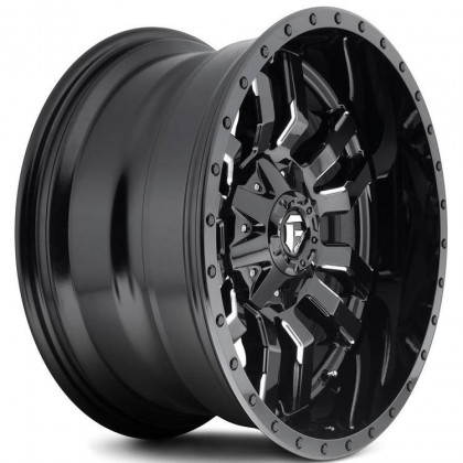 Alloy wheel D595 Sledge Gloss Black Milled Fuel