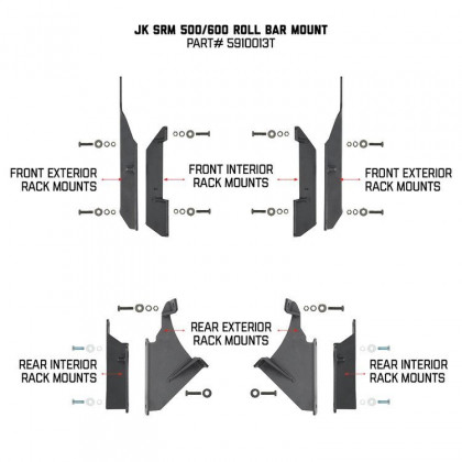 Mounting kit for SRM rack factory hard top Go Rhino