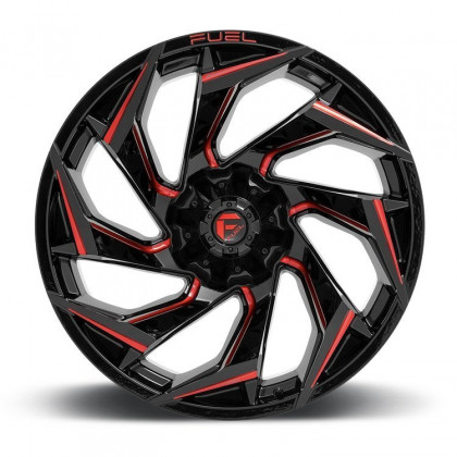 Alloy wheel D755 Reaction Gloss Black/Red Tint Fuel