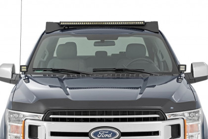 Roof rack system with front and rear LED light bar 40" Rough Country Crew Cab