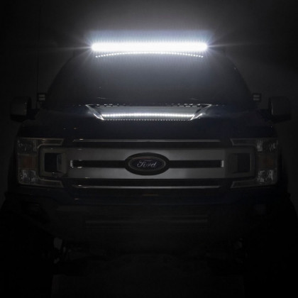 Roof rack system with front and rear LED light bar 40" Rough Country Crew Cab