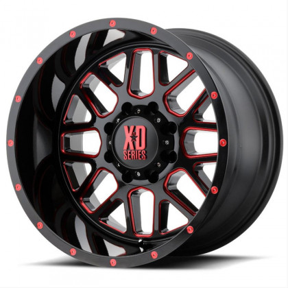 Alloy wheel XD820 Grenade Satin Black Milled/Red Clear Coat XD Series