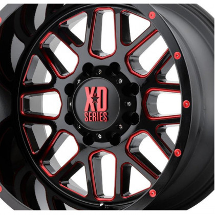 Alloy wheel XD820 Grenade Satin Black Milled/Red Clear Coat XD Series