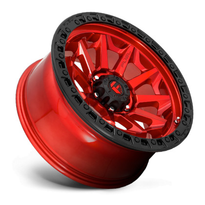 Alloy wheel D695 Covert Candy RED Black Bead Ring Fuel