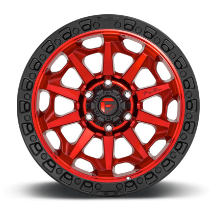 Alloy wheel D695 Covert Candy RED Black Bead Ring Fuel