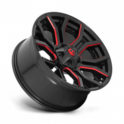 Alloy wheel D712 Rage Gloss Black RED Tinted Clear Fuel