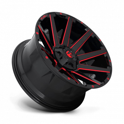 Alloy wheel D643 Contra Gloss Black RED Tinted Clear Fuel