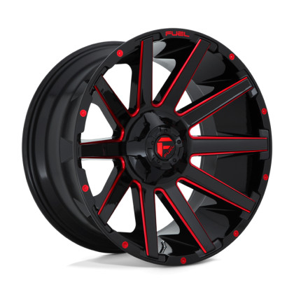 Alloy wheel D643 Contra Gloss Black RED Tinted Clear Fuel