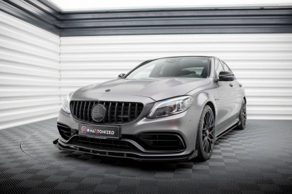 Street pro spojler pod nárazník lipa + flaps Mercedes-AMG C63 Sedan / Estate W205 Facelift černý