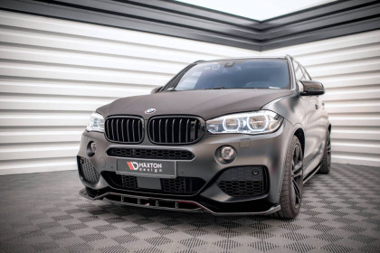 Spojler pod nárazník lipa V.2 BMW X5 M-Pack F15 černý lesklý plast