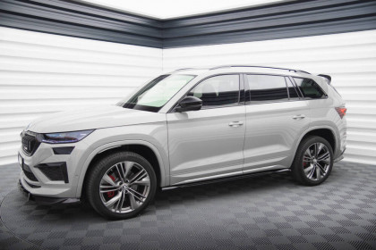 Prahové lišty V.2 Škoda Kodiaq RS Mk1 Facelift černý lesklý plast